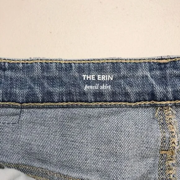 AG Adriano Goldschmied The Erin Distressed Denim Pencil Skirt Size 26R - Picture 8 of 10